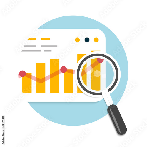 Magnifying glass and chart