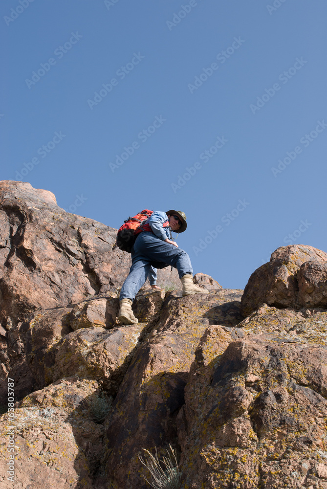 Mountaineer  looking down