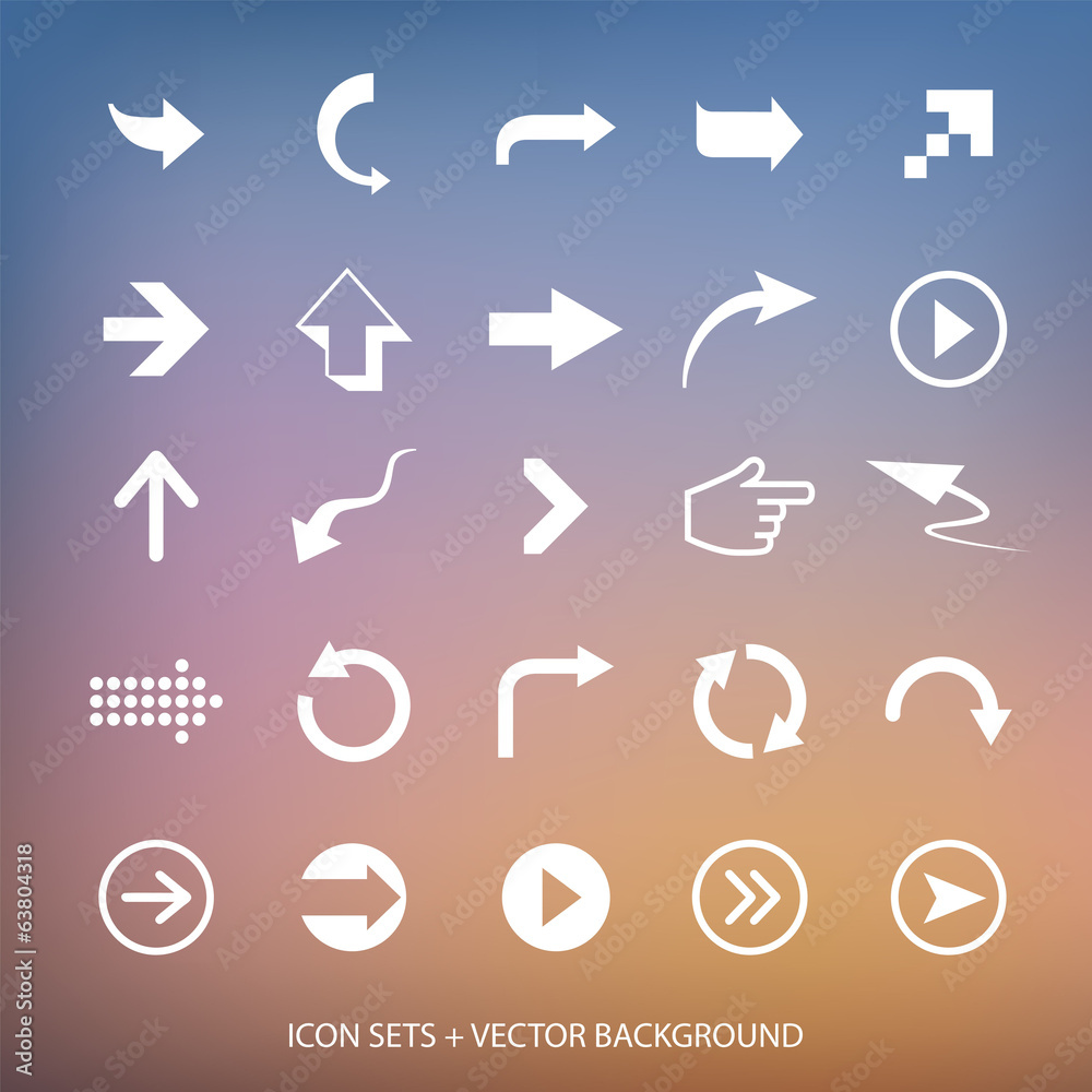 Arrows signs and vector background Arrows signs and vector background
