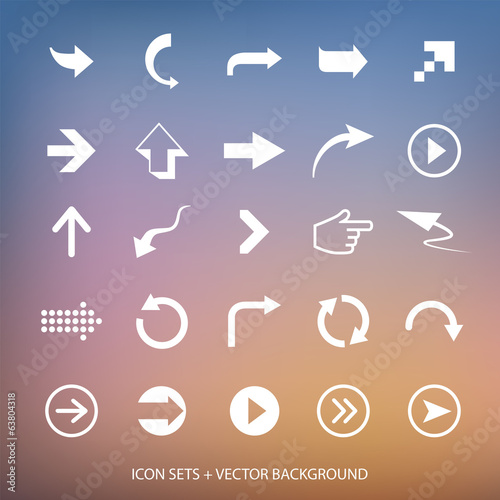 Arrows signs and vector background