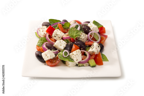 Greek salad in a salad bowl