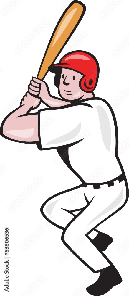 Baseball Player Batting Side Isolated Cartoon Baseball Player Batting Side Isolated Cartoon