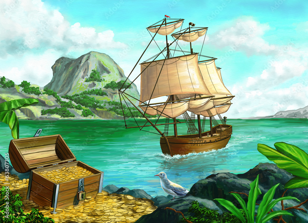Obraz premium Wyspa piratów