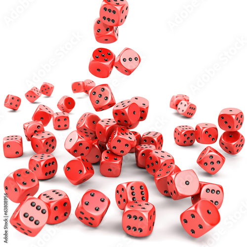Falling dice - Gamble concept photo