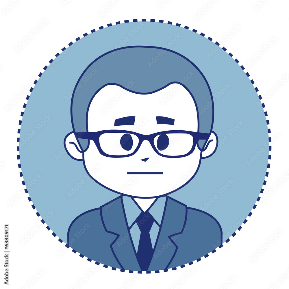 Character financier in suit with tie Character financier in suit with tie