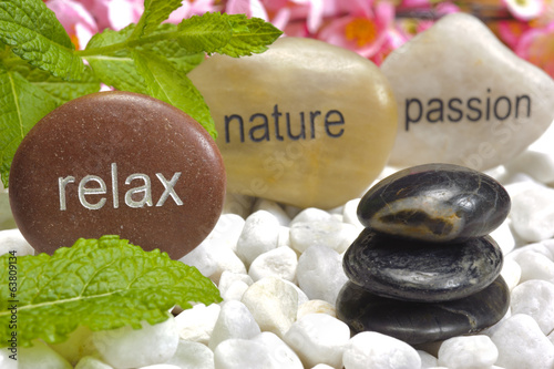 Canvas Print zen garden with stones of ralaxiation