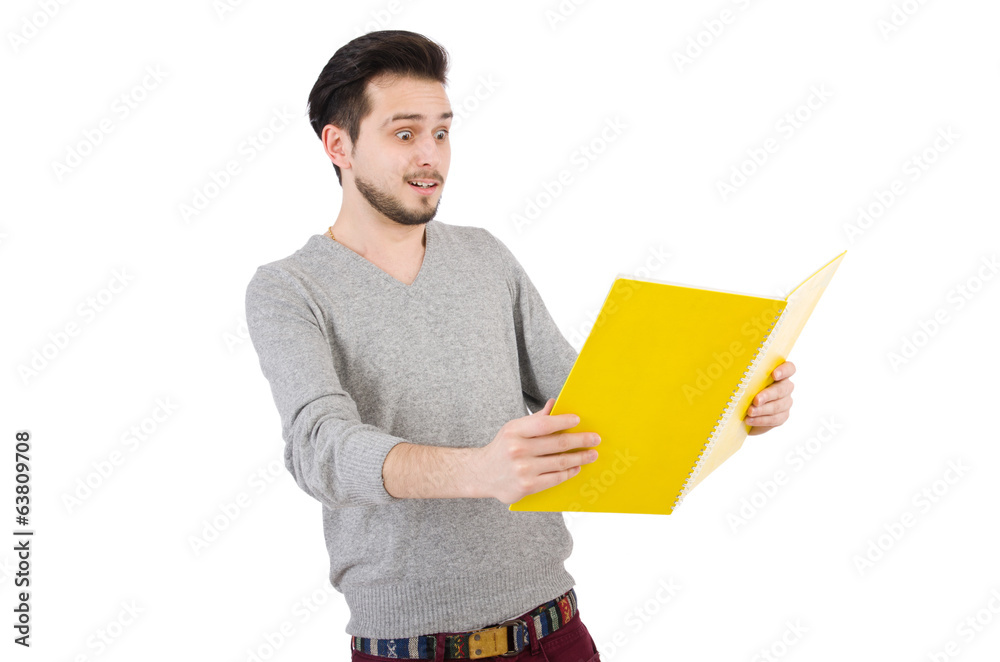 Young student isolated on the white background Young student isolated on the white background