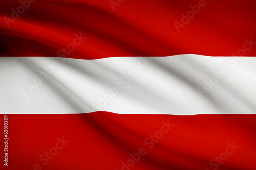 Series of ruffled flags. Austria.