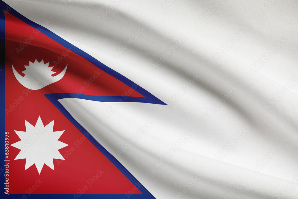 Series of ruffled flags. Democratic Republic of Nepal. Series of ruffled flags. Democratic Republic of Nepal.