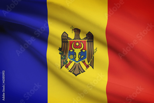 Series of ruffled flags. Republic of Moldova.