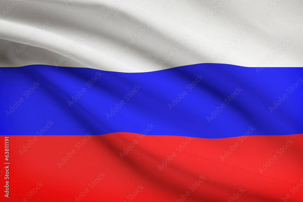 Series of ruffled flags. Russian Federation. Series of ruffled flags. Russian Federation.