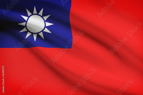 Series of ruffled flags. Republic of China.