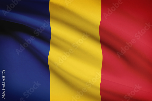 Series of ruffled flags. Romania.