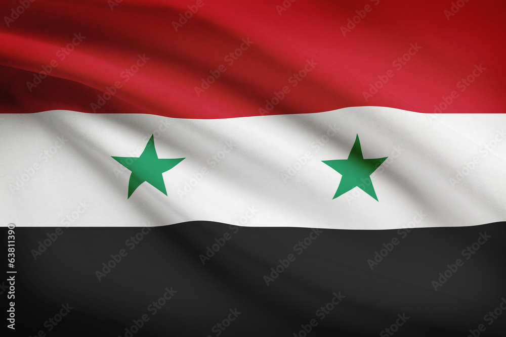 Series of ruffled flags. Syrian Arab Republic. Series of ruffled flags. Syrian Arab Republic.