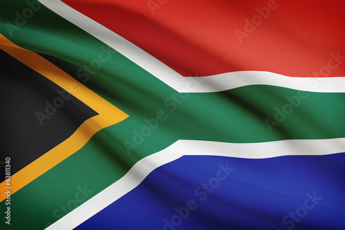 Series of ruffled flags. Republic of South Africa.