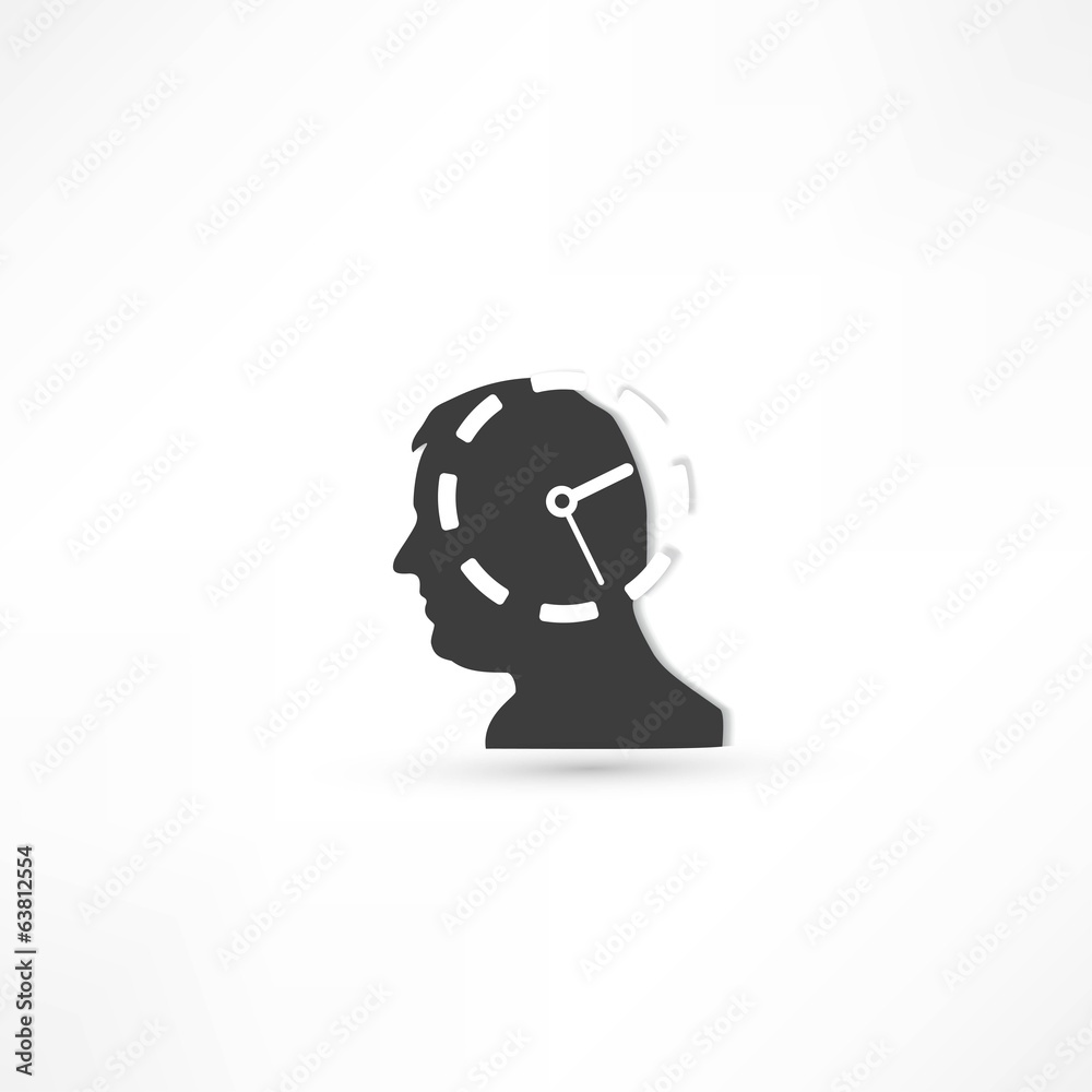 Man thinks about time. Businessman concept icon Man thinks about time. Businessman concept icon