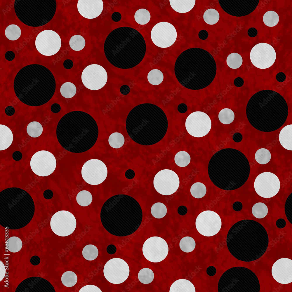 Red, Gray and Black Polka Dots Pattern Repeat Background