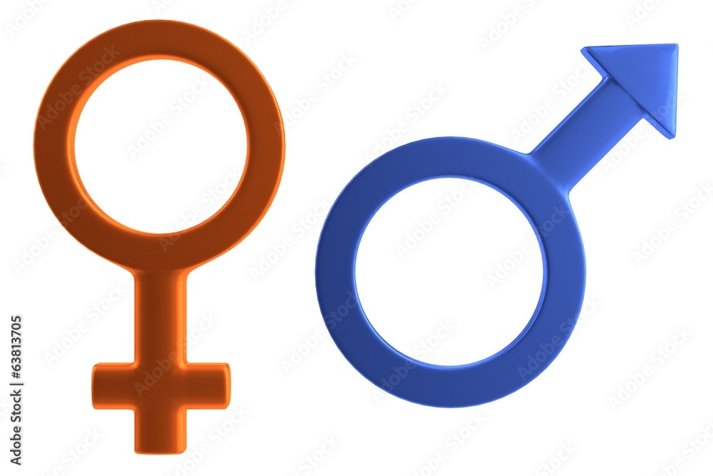 realistic 3d render of male and female signsder of male sign