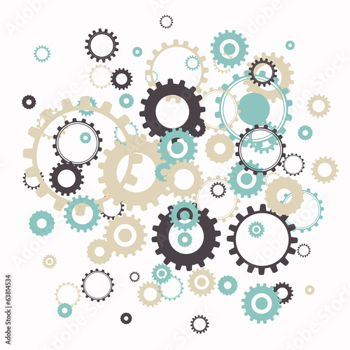 Vector Illustration of Abstract Cog Wheels