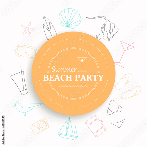 Vector Illustration of a Summer Vacation Emblem