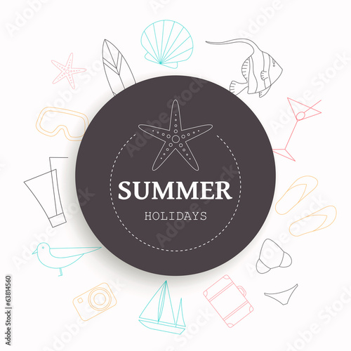 Vector Illustration of a Summer Vacation Emblem