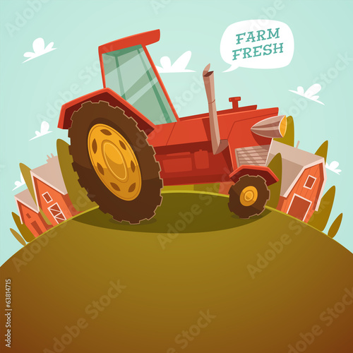 Farm fresh. Organic food. Retro style vector illustration.