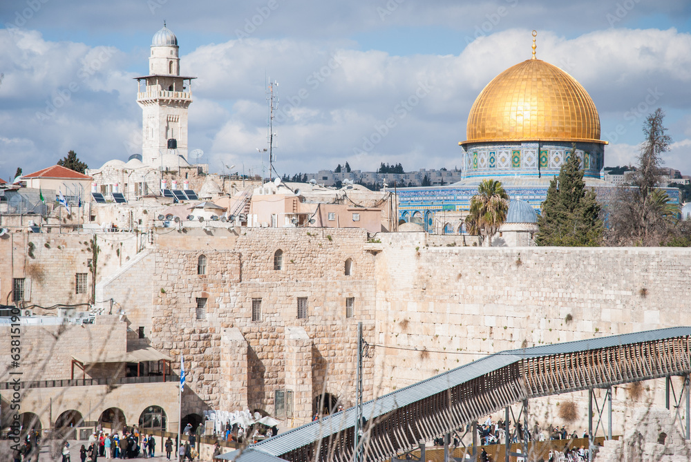 Western wall and temple mount, old city of Jerusalem, Israel