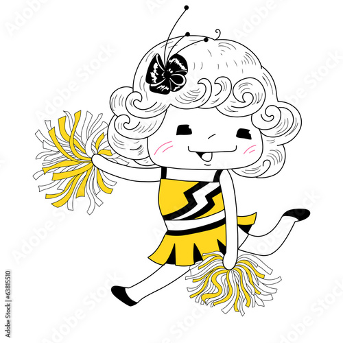 Cartoon cheerleader