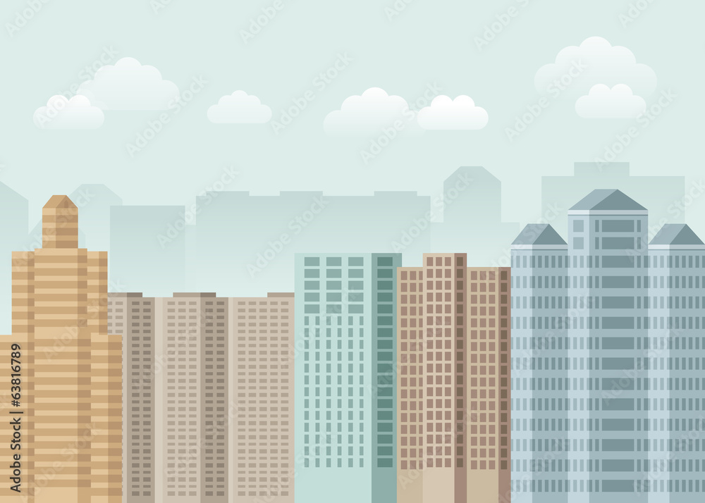 Vector urban concept in flat style