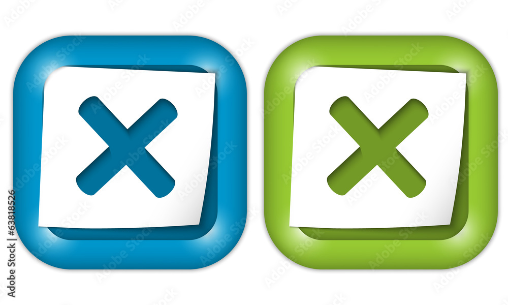 set of two icons with paper and ban sign