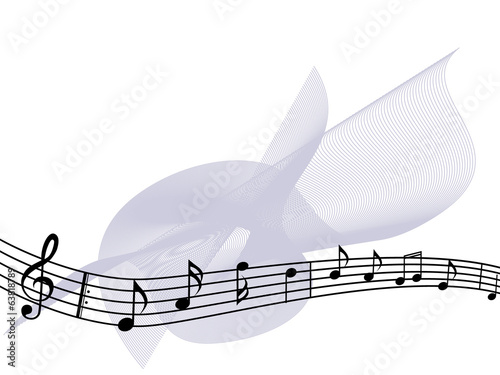 Musiknoten mit Textfreiraum