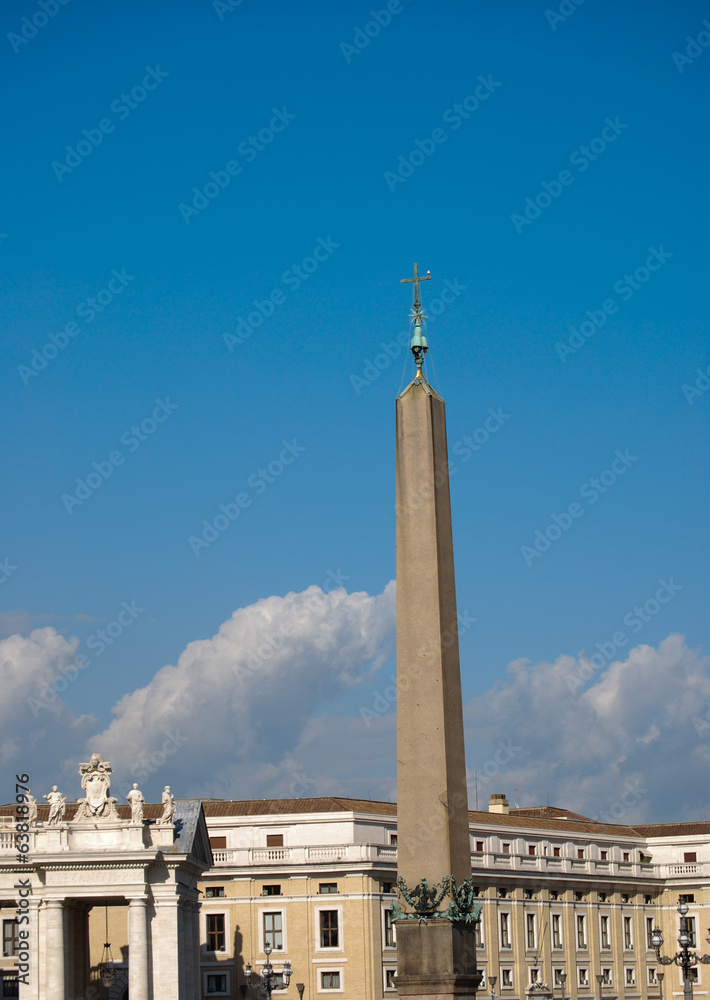 Peter's Square obelisk and colonnades in the Vatican City