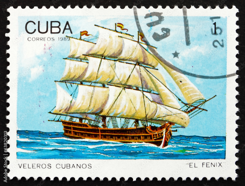 Postage stamp Cuba 1989 El Fenix, Cuban Warship