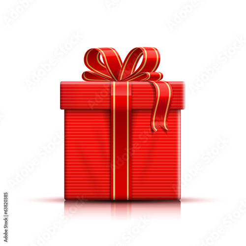 Stripped red giftbox with ribbon