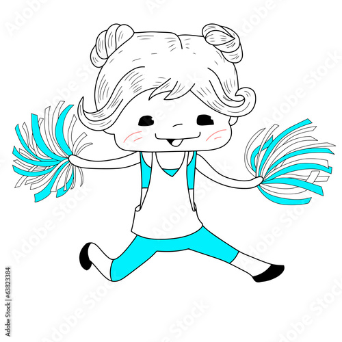 Cartoon cheerleader