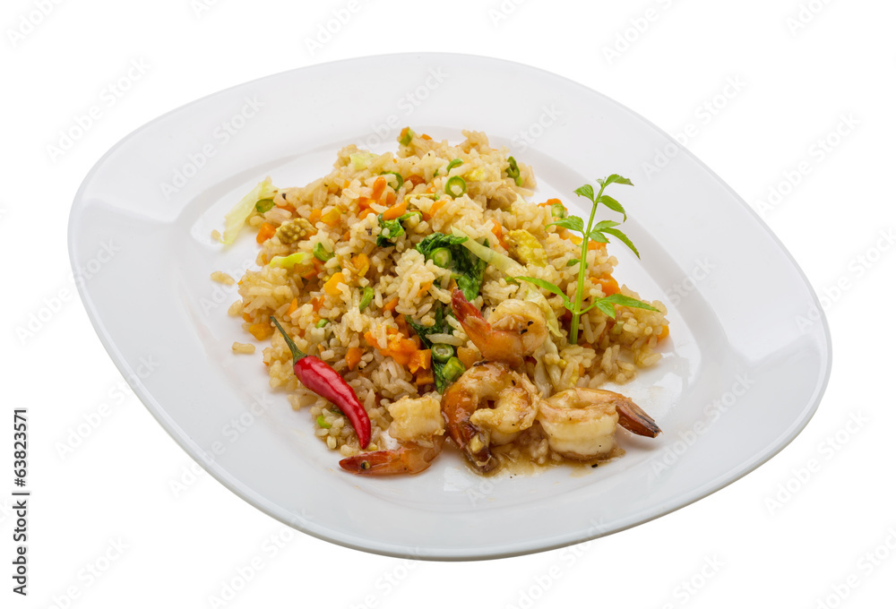 Fried rice with shrimps