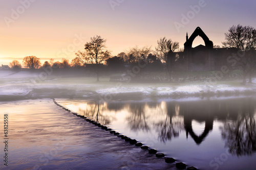 bolton abbey in mist photo