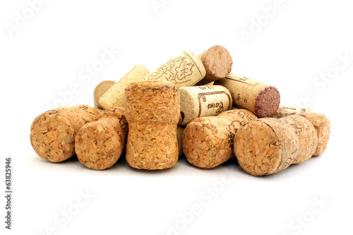 Corks from champagne and wine