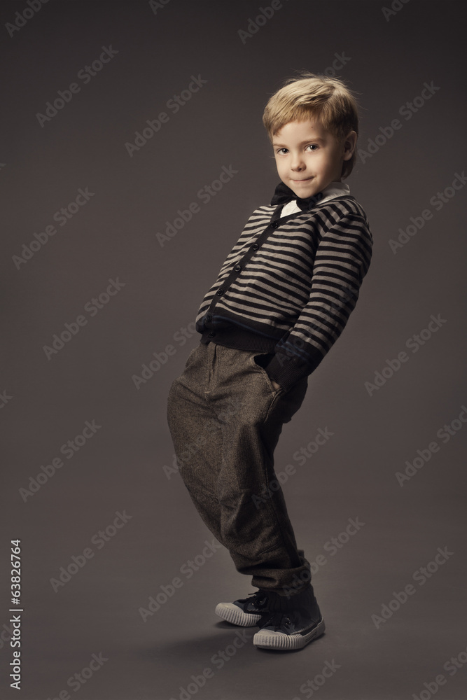 child boy fashion studio portrait, kid smart casual clothing child boy fashion studio portrait, kid smart casual clothing