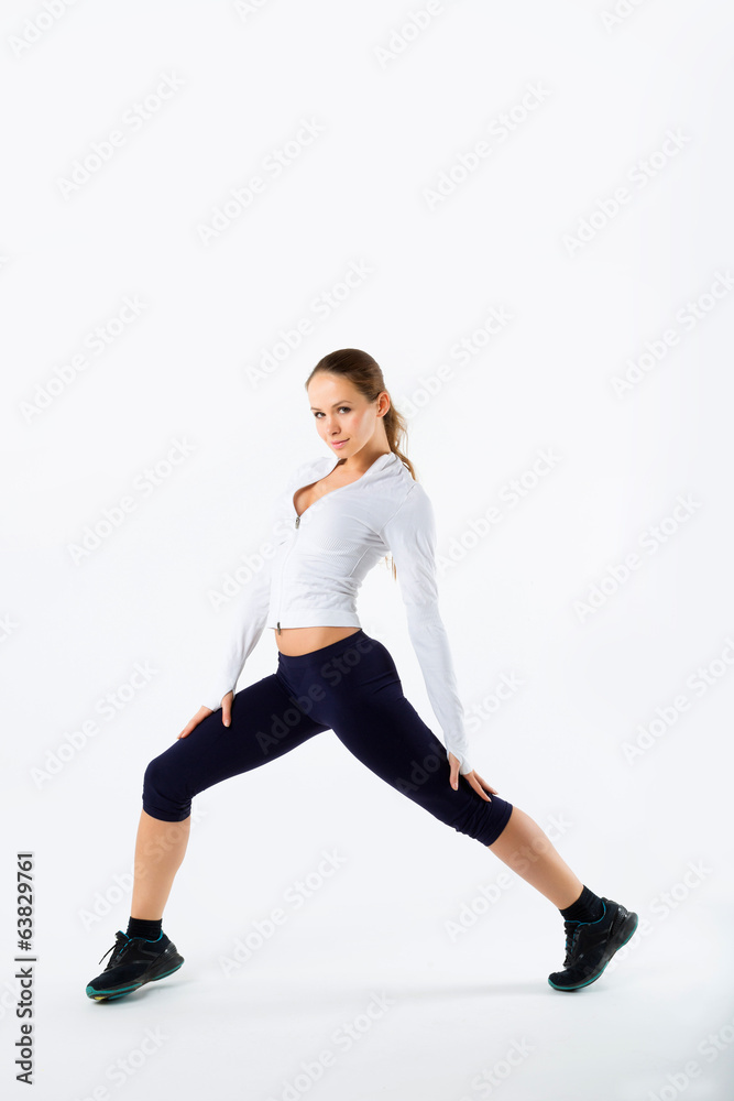 sport fitness woman, young healthy girl doing exercises sport fitness woman, young healthy girl doing exercises