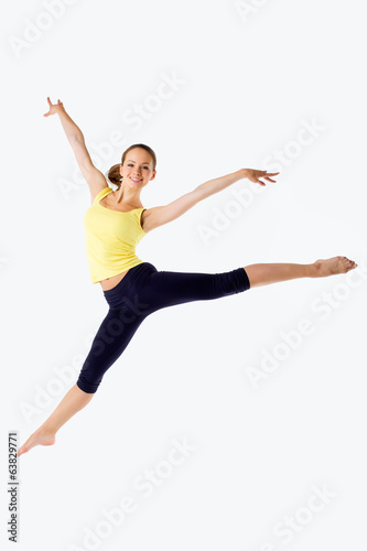 young athletic girl jumping