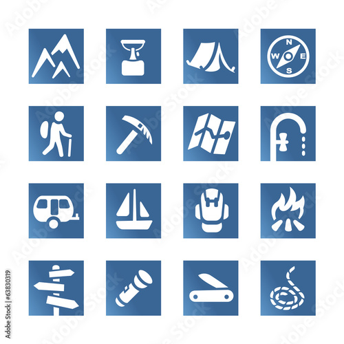 Wallpaper Mural Hiking set icons Torontodigital.ca