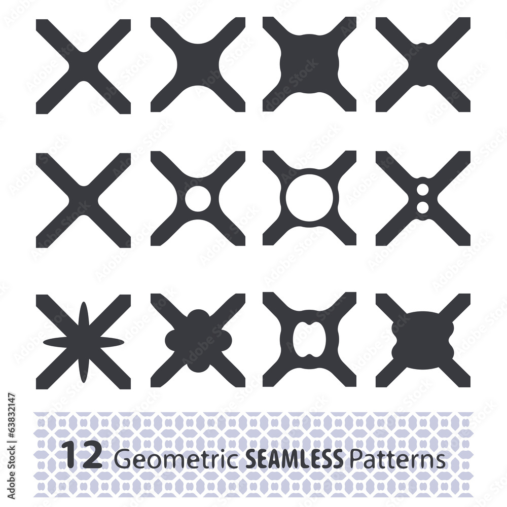 set of monochrome geometric seamless patterns. Can be used for w set of monochrome geometric seamless patterns. Can be used for w