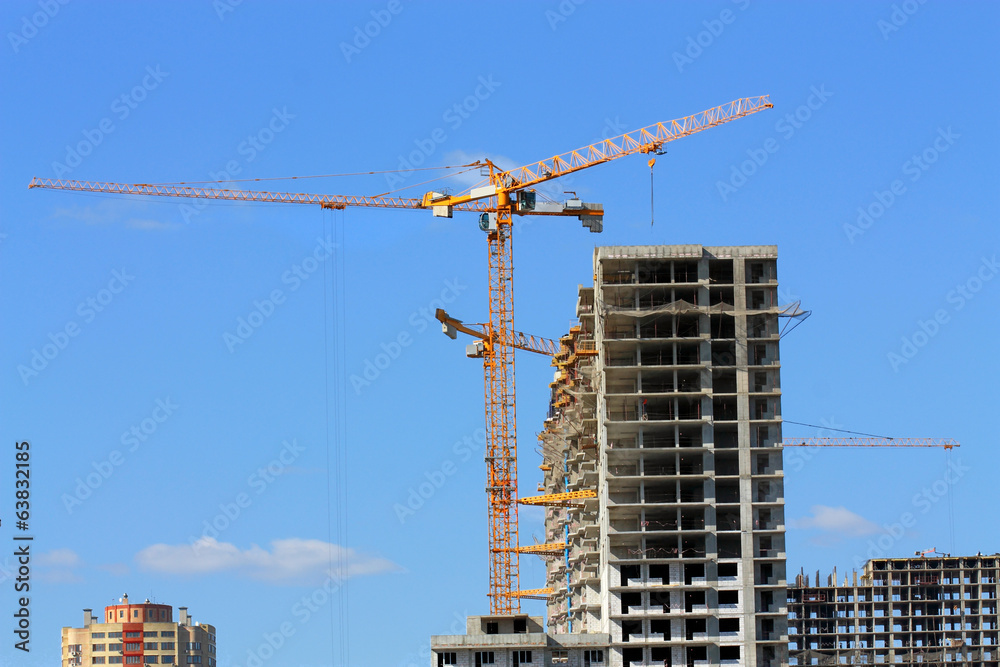 Construction site with cranes Construction site with cranes