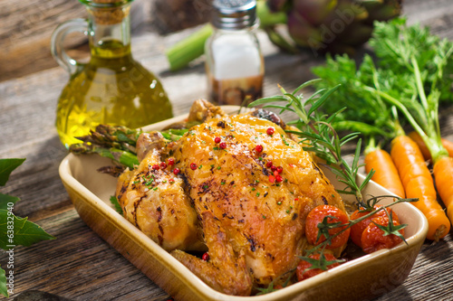 Tableau sur toile Roast Chicken