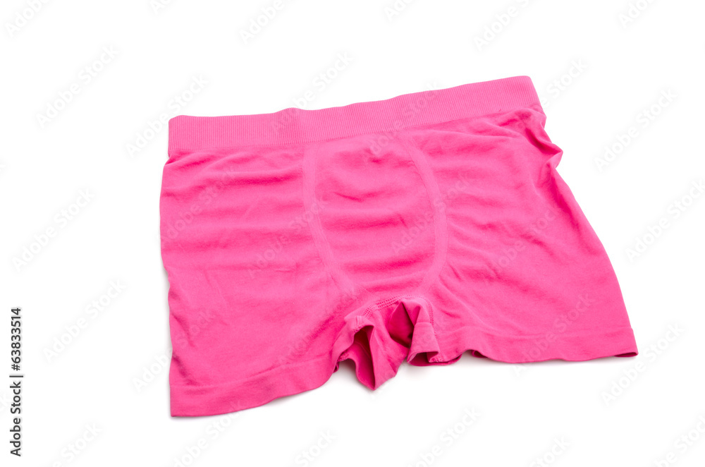 Pink underwear isolated white background