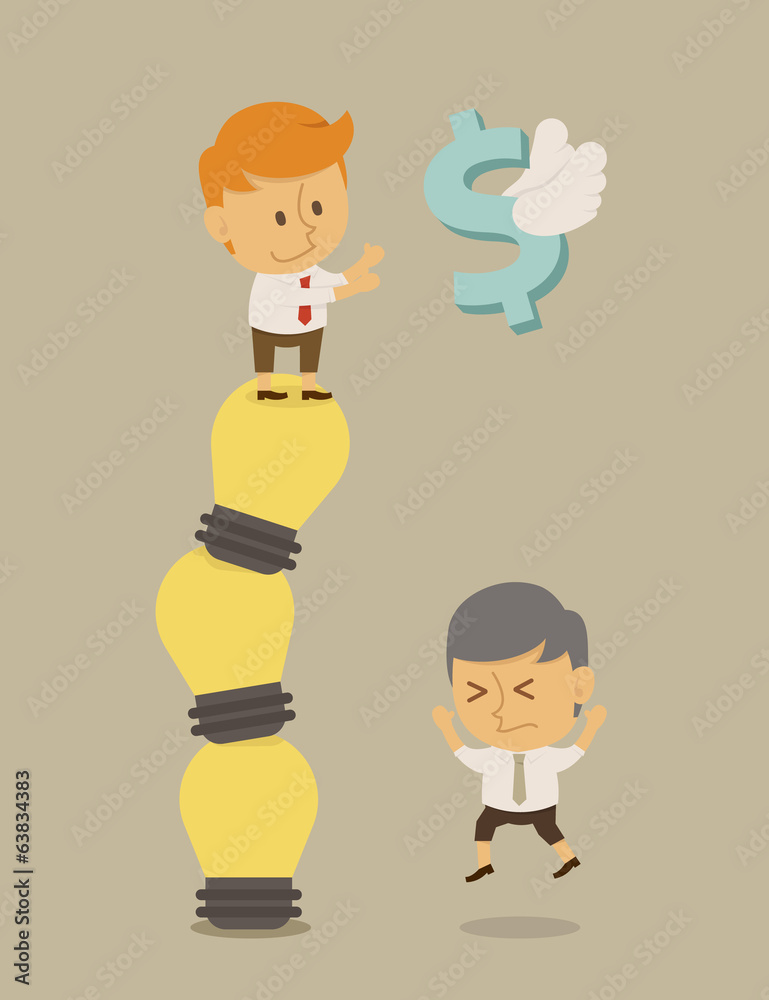 Businessman get idea make money Businessman get idea make money