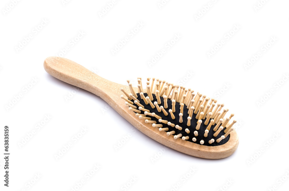 Wood comb isolated white background Wood comb isolated white background