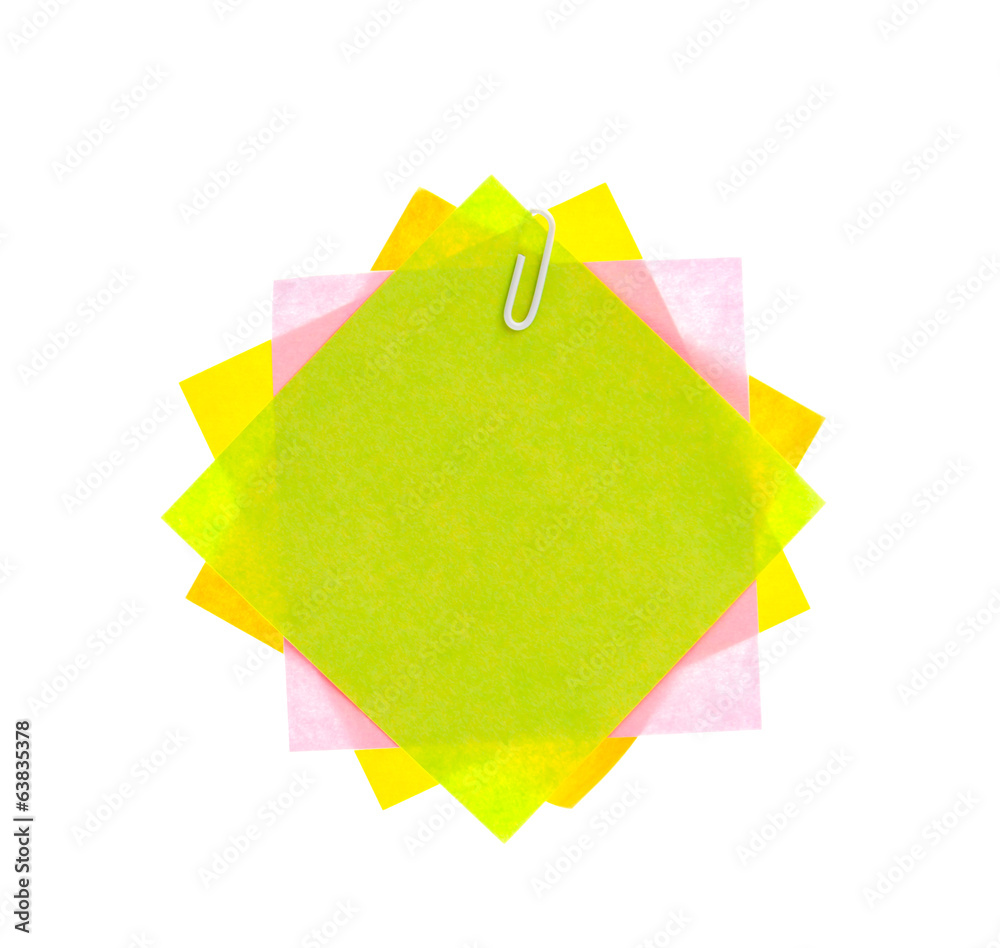 Paper note isolated white background Paper note isolated white background