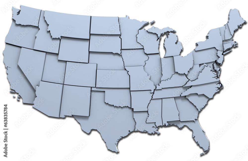 Fototapeta premium USA America states national map